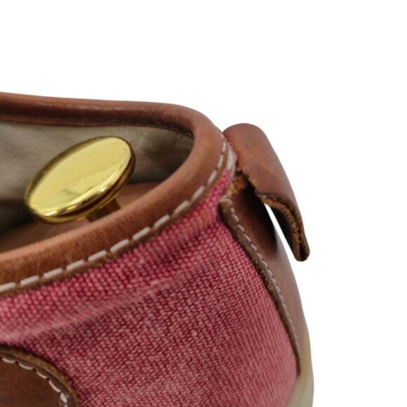 Bruno Magli Italy Burgundy Brown Canvas Leather Mid Sneakers Mens 7 Casual Shoes - Picture 15 of 15